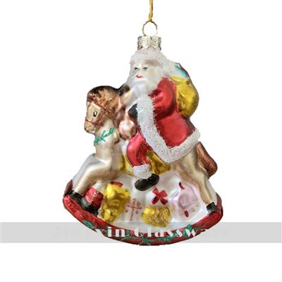 Ornements de Père Noël en verre soufflé à la main