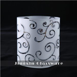 Abat-jour à suspension cubique en verre borosilicaté sablé